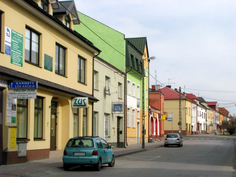 Długa Street and the market square in Staszów