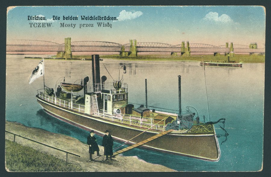 Dirschau - die beiden Weichselbrücken - Tczew - mosty przez Wisłę, 1910-1918
