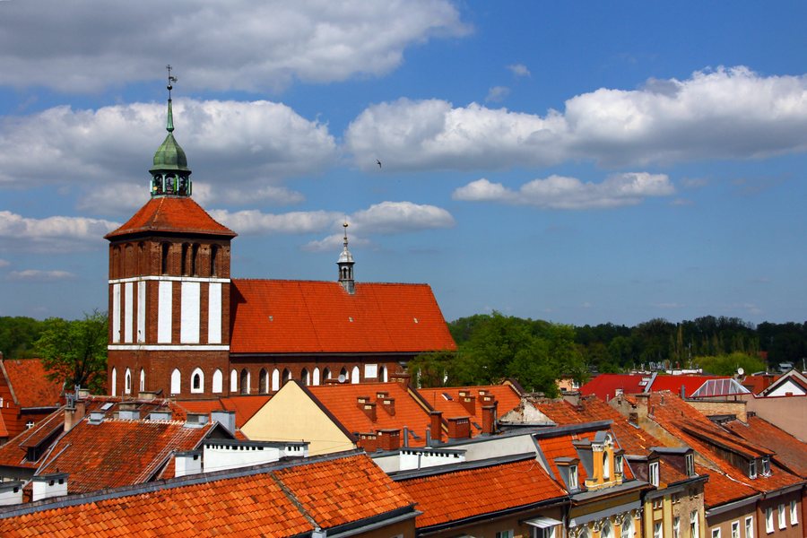 Bartoszyce parish church viewed from Lidzbarska Gate